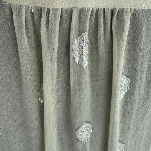 Hale Bob Beige silk metallic large blouse - Picture 4 of 9